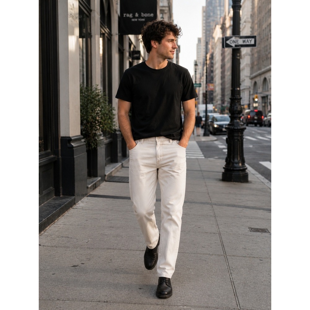 Matchstick Chino Pants Mens 32 Light Khaki Beige Straight Leg Cotton Trousers